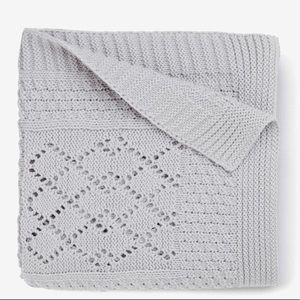 Elegant Baby Gray Seed Knit Cotton Baby Blanket